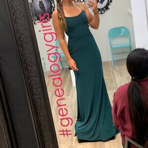 Forest Green Fit and Flare Prom Dress